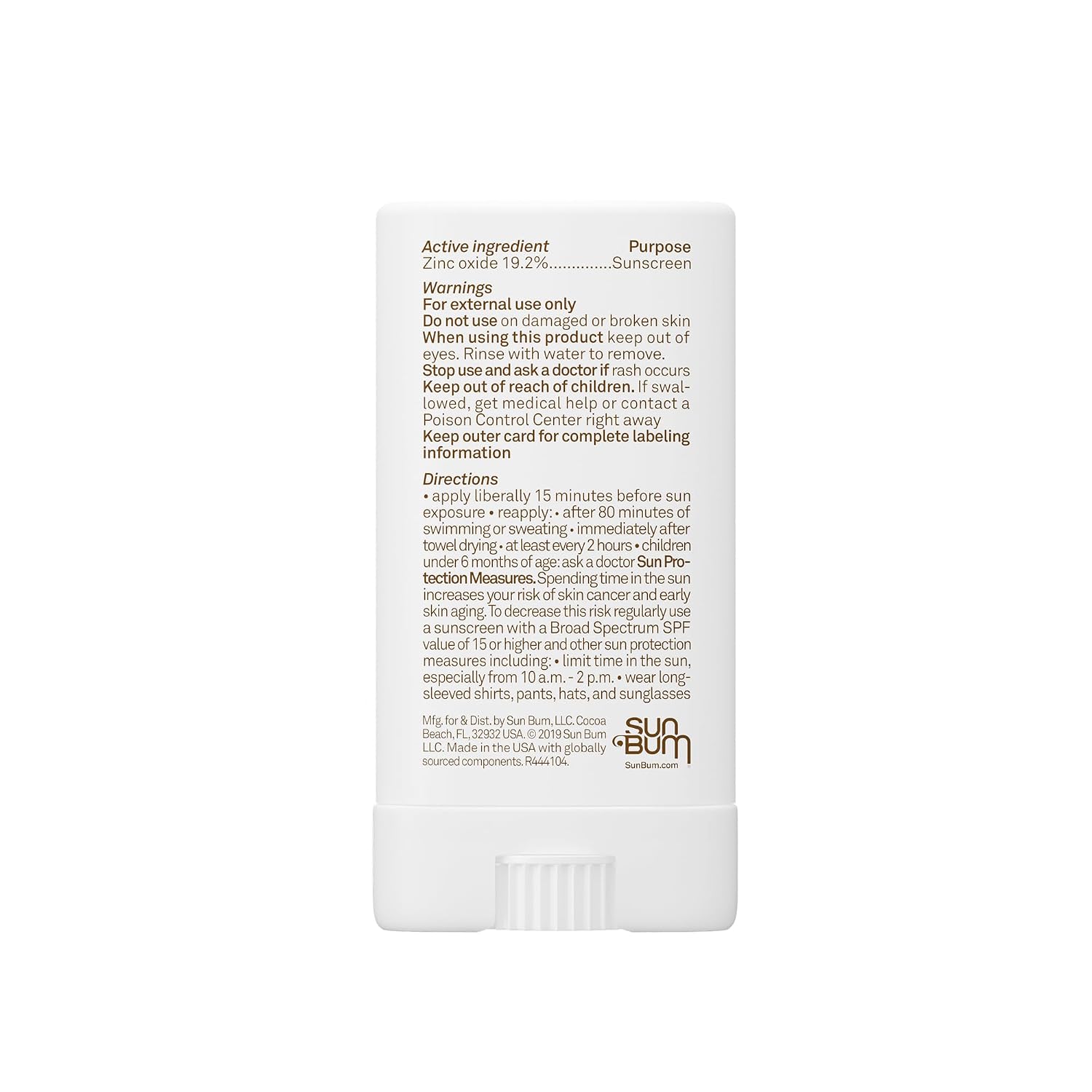 Sun Bum Baby Bum Mineral Spf 50 Sunscreen Stick - Hawaii 104 Act Compliant (Without Octinoxate & Oxybenzone) - Uva/Uvb Face And Body Protection - Unscented For Sensitive Skin - Travel Size - 0.45 Oz