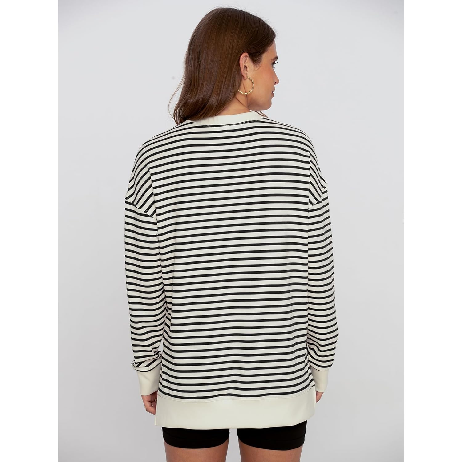 Women's Long Sleeve Crewneck Sweatshirt Lightweight Basic Soft Loose Pullover Sweatshirts