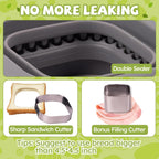 Uncrustables Sandwich Maker Sealer Cutter, Crustless Sandwich Cutter, Pb&J Uncrustable Maker - Color Grey, Square Shape