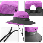 3 Pieces Womens Ponytail Wide Brim Sun Hat Packable Uv Protection Beach Cap For Fishing & Hiking