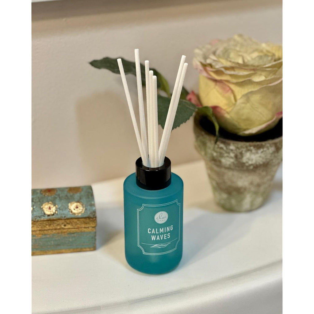 Dw Home Reed Diffuser Set Calming Waves Scent For Bathroom Accessories Shelf Decor & Air Fresheners, 3.3 Oz Essential Oils, House Bedroom Office Decor & Gift