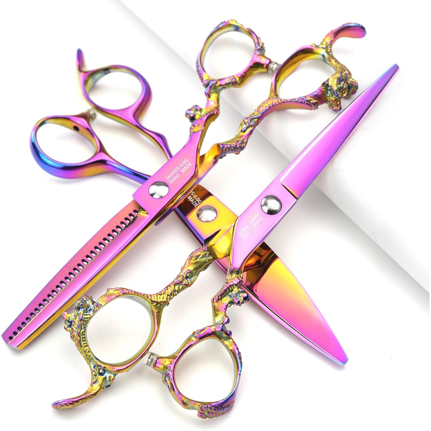 5.5/6 /7 Inch Purple Scissors Knight Professional Japanese Hair Scissors Barber Scissors Set (6 Inch 3Pc)