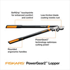 Fiskars 32-Inch Loppers For Tree Trimming, Heavy Duty, Low-Friction Sharp Steel Blade, Branch Cutter Up To 2-Inch Diameter Cut Capacity, Powergear2 Technology That Multiplies Power For Less Effort
