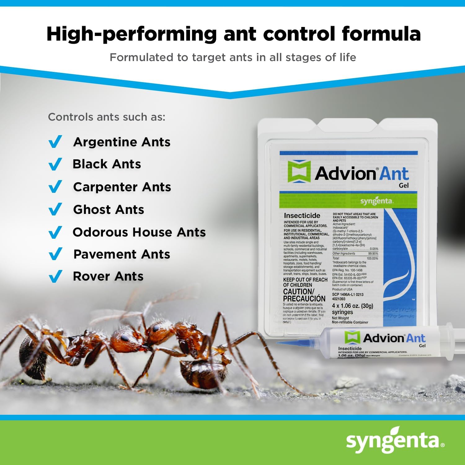 Syngenta Advion Ant Gel 4 Tubes 30 Grams Each