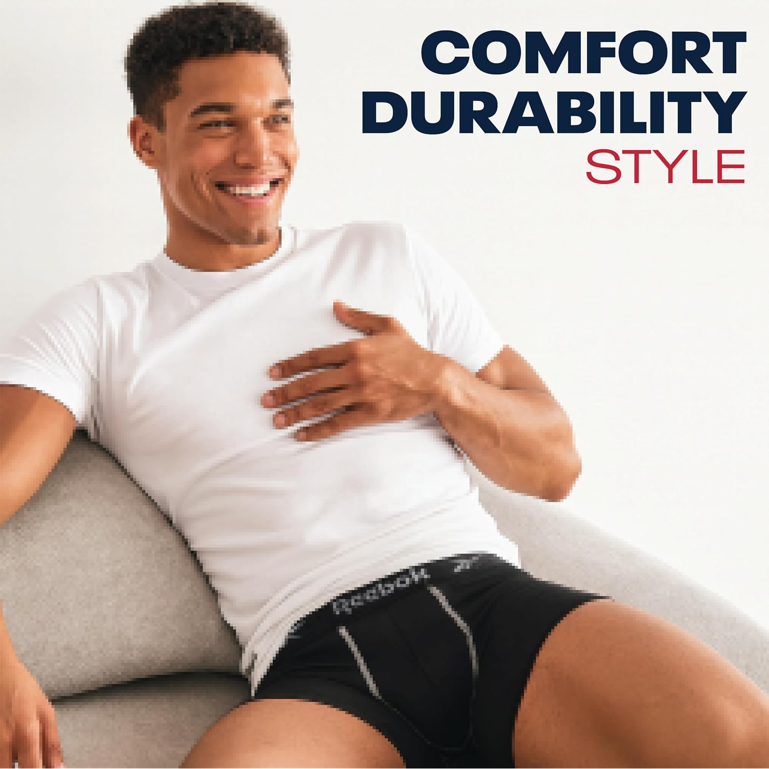 Reebok Mens Boxer Briefs - 8 Pack 6" Inseam Moisture Wicking Performance Mens Underwear Boxer Briefs With Contour Pouch