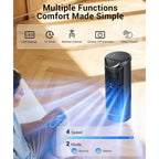 Personal Tower Fan For Bedroom With Remote, Portable Desk Table Fan，4 Speeds Cooling Standing Fan With 12H Timer, 60° & 110° Oscillating Floor Tower Fans That Blows Cold Air For Bedroom Office,Black