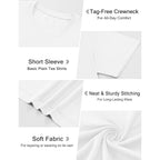 Cotrasen Mens T-Shirts Short Sleeve Cotton Crew Neck Lightweight Moisture Wicking Casual Soft Basic Plain Tee Shirts