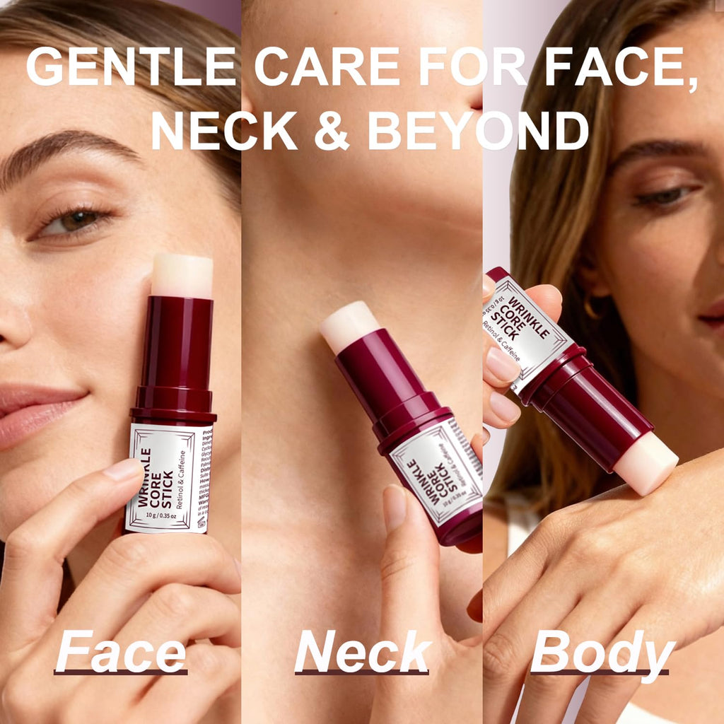 Retinol & Caffeine Eye Balm Stick – Anti-Aging Wrinkle Core Stick For Eyes, Face & Neck, Reduces Wrinkles & Dark Circles, Hydrating & Firming Under Eye Cream With Niacinamide, Travel-Friendly 0.35 Oz