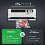 FRESKO Vacuum Sealer Machine with Automatic Bag Detection, 0.2-inch Widened Heating Strip, Compact Food Sealer, Easy to Use, Starter Kit