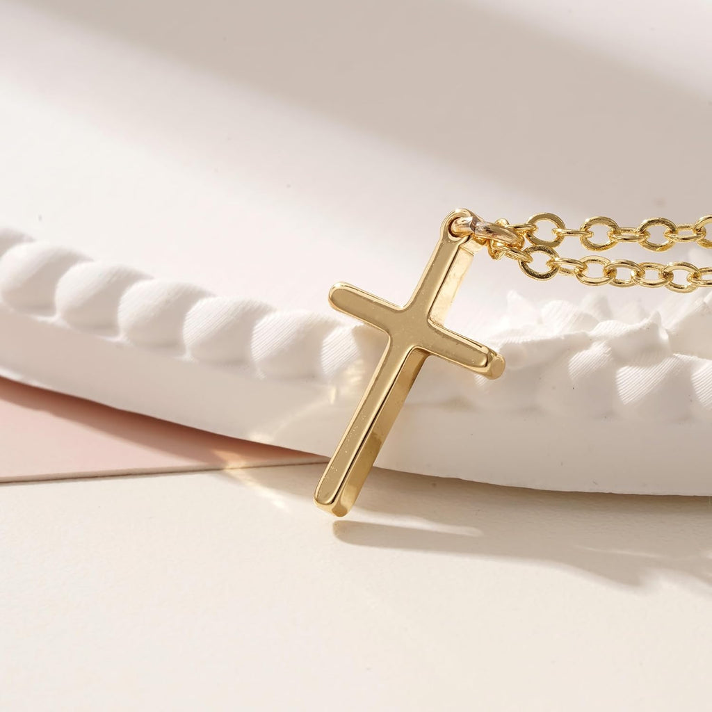 Turandoss Mothers Day Gifts for Mom Daughter Gold Cross Necklace for Women Girls, Dainty 14K Gold Plated Cross Necklace Infinity CZ Holy Mary Medal Necklaces for Women Mothers Day Gifts for Mom