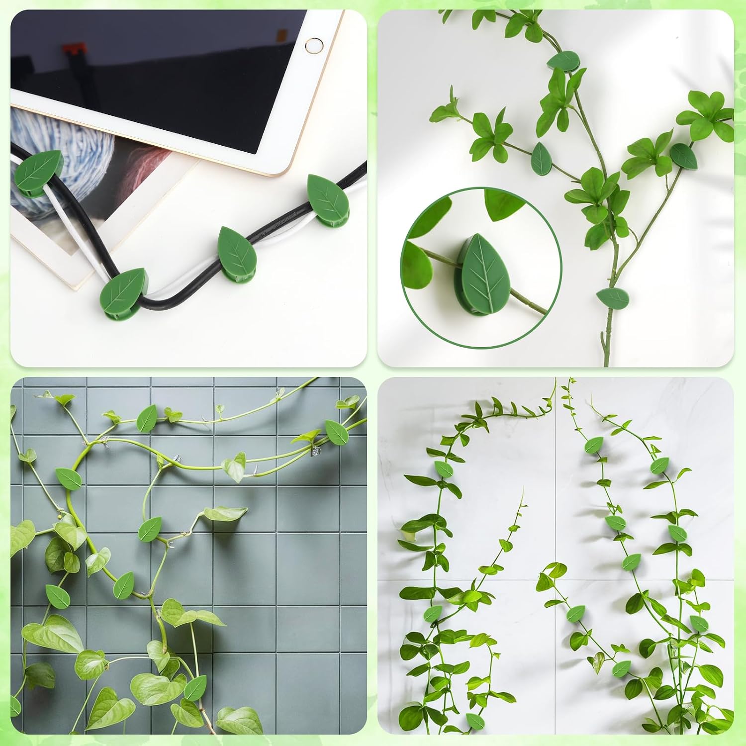 60 Pcs Plant Wall Clips, Plant Climbing Wall Fixture Clips, Wall Vines Fixing Clips With 72 Adhesive Stickers, Self-Adhesive Plant Fixer For Vine Support And Indoor Outdoor Decoration