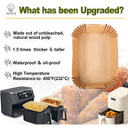 Air Fryer Liners For Bella 4Qt Slim Air Fryer, Bella Air Fryer Accessories, Parchment Paper Liners Disposable Rectangular For Ninja Foodi 2-Basket, Instant Pot Vortex Plus, Powerxl Vortex(100Pcs)