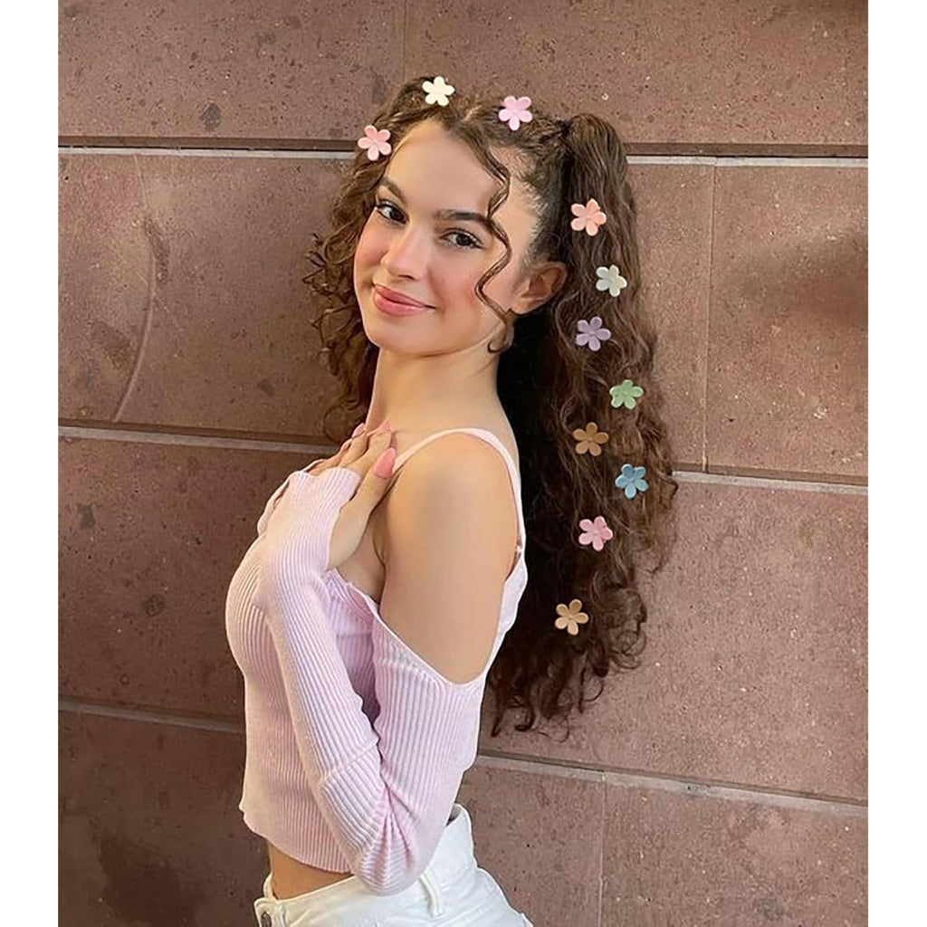 100Pcs Colorful Mini Flower Hair Clips, Tebiekoy Small Hair Clips Mini Claw Clips Cute Jaw Clips Hair Pins Hair Barrettes Hair Accessories For Women Teens
