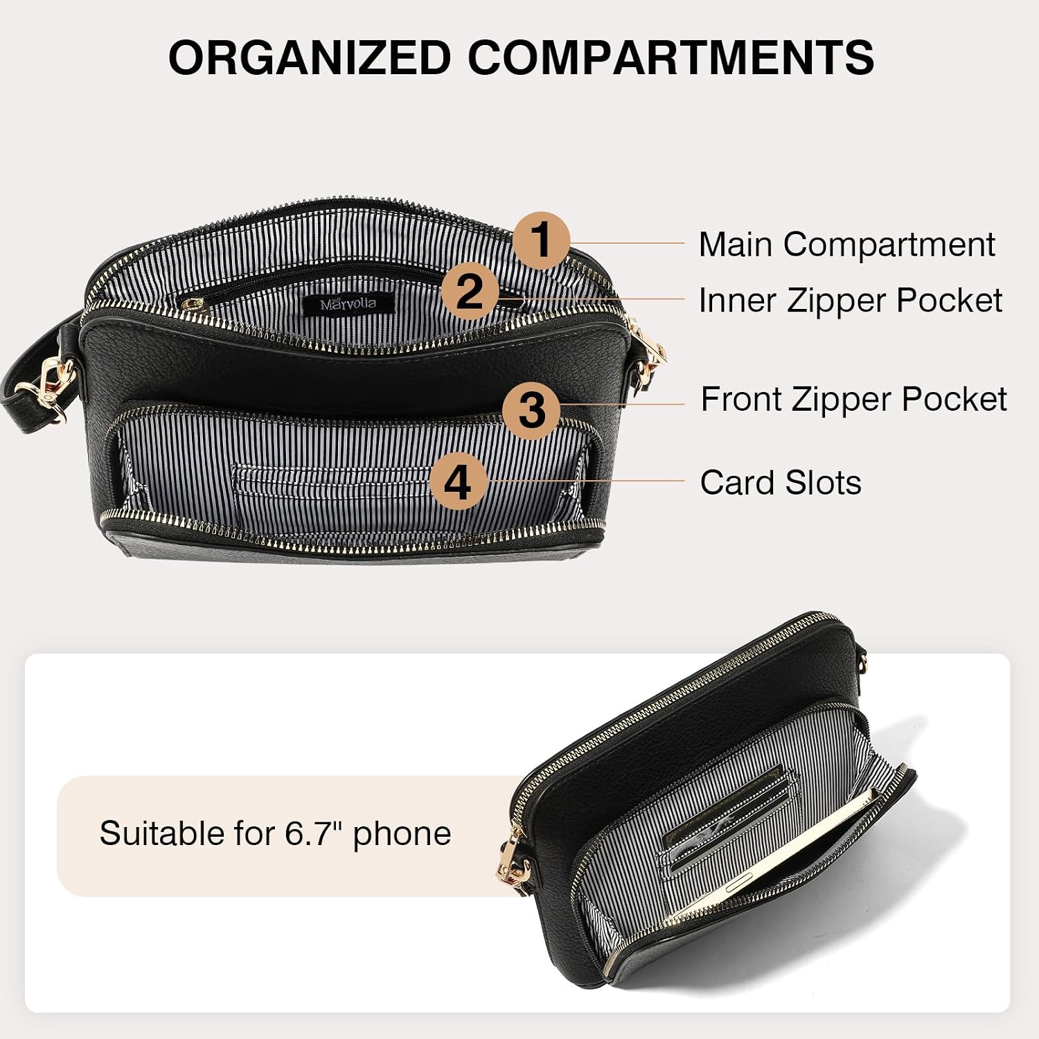 Crossbody Bag For Women - Pu Leather Shoulder Bag Trendy Small Crossbody Purse Bag For Travel Work Party