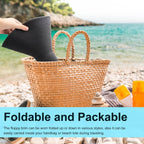DRESHOW Big Straw Sun Hats for Women Floppy Foldable Roll up Beach Cap Sun Hat UPF 50+ Vacation Honeymoon Embroidered Hat Aca Wire: Black