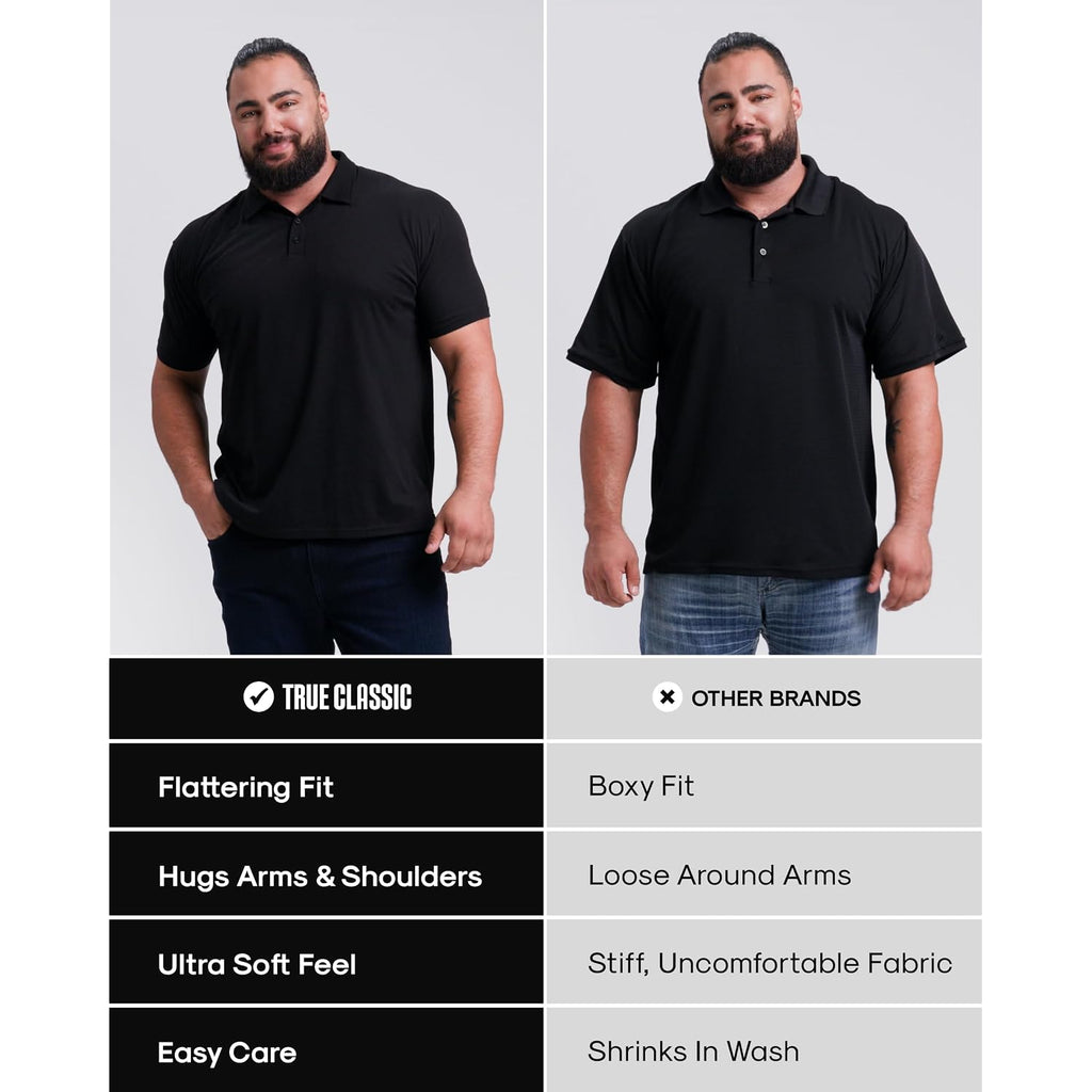 True Classic Novelty Polo Shirts For Men – Mens Polo Shirts Short Sleeve Cotton, Dry Fit Golf Shirt For Men