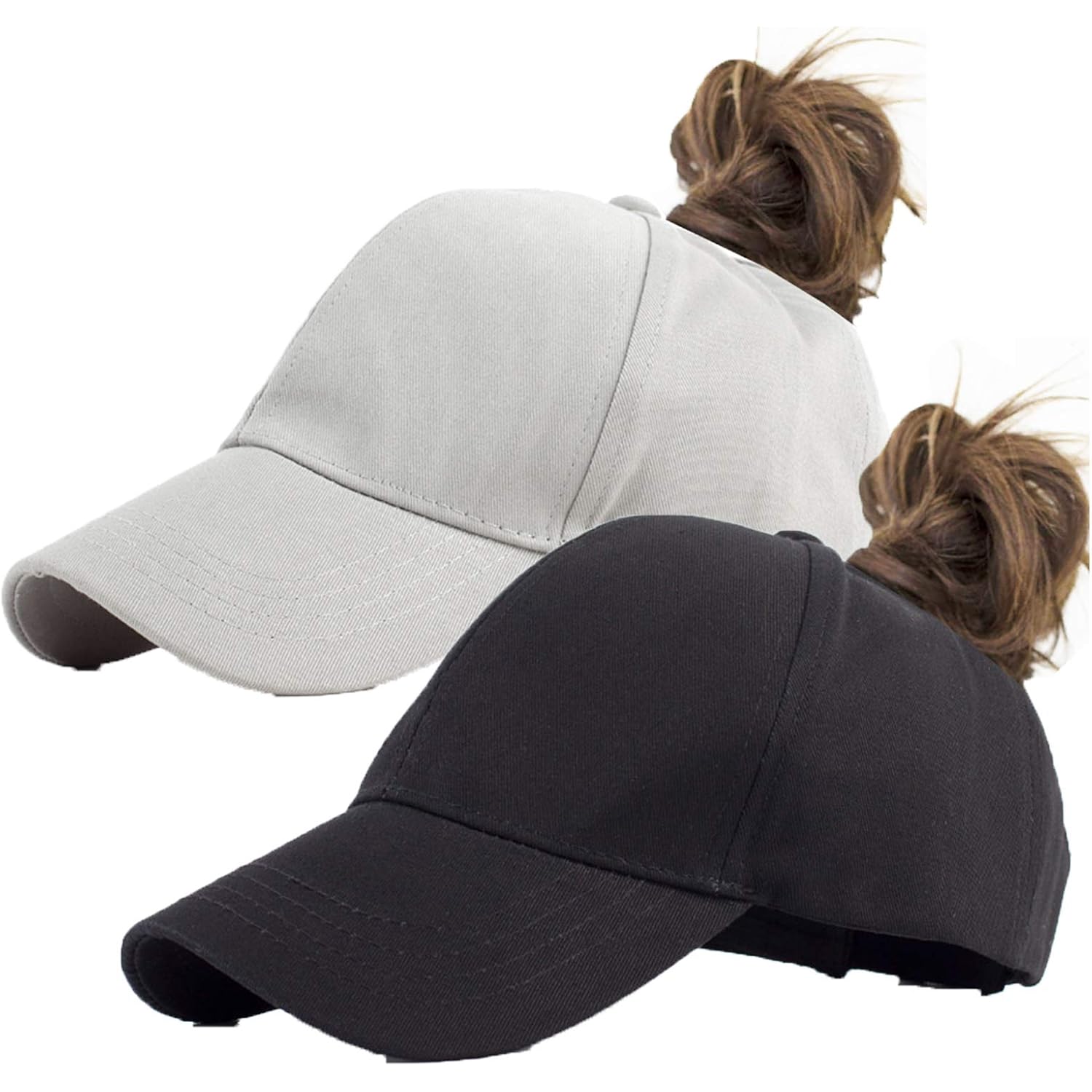 High Ponytail Baseball Hat - Women Messy Bun Hat, Sun Protection Ponycaps Retro Cap