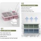 Vlm 3 Packs Large Ice Cube Molds With Stackable Lid,Silicone Ice Cube Tray For Freezer,Big Square Ice Tray For Whiskey,Cocktails,Bourbon And Soups (Neutral)