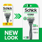 Schick Hydro Sensitive Razors for Men, 1 Razor Handle with 3 Razor Blades Refills