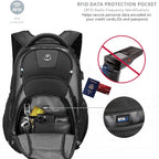 Swissdigital Design Men'S 17 Inch Laptop Backpack With Apple Find My Network And Usb Charging Port, Large Capacity Business Travel Backpack For College And Business Black | Sd1643Fb-01