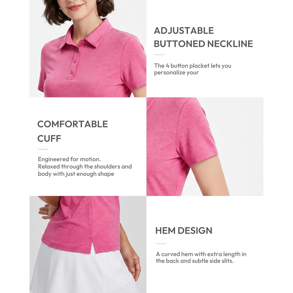 Women's Polo Shirts Athletic Golf Shirts Women Lightweight Womens Polo Shirts Short Sleeve Quick Dry Womens Shirt