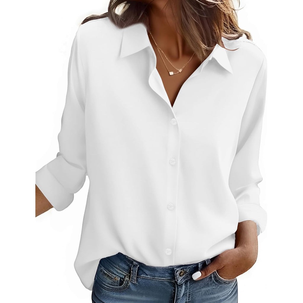 Button Down Shirt for Women Long Sleeve Blouses Floral Printed Tops Business Casual Work Outfits S-XXL