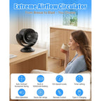 Fan For Bedroom,Desk Fans,Air Circulator Fan With Remote, 90°Vertical +120°Auto Oscillating,100 Speeds, 10H Timer, 25Db Quiet Fan,Digital Display Rechargeable Usb, For Home Office Travel（Black）