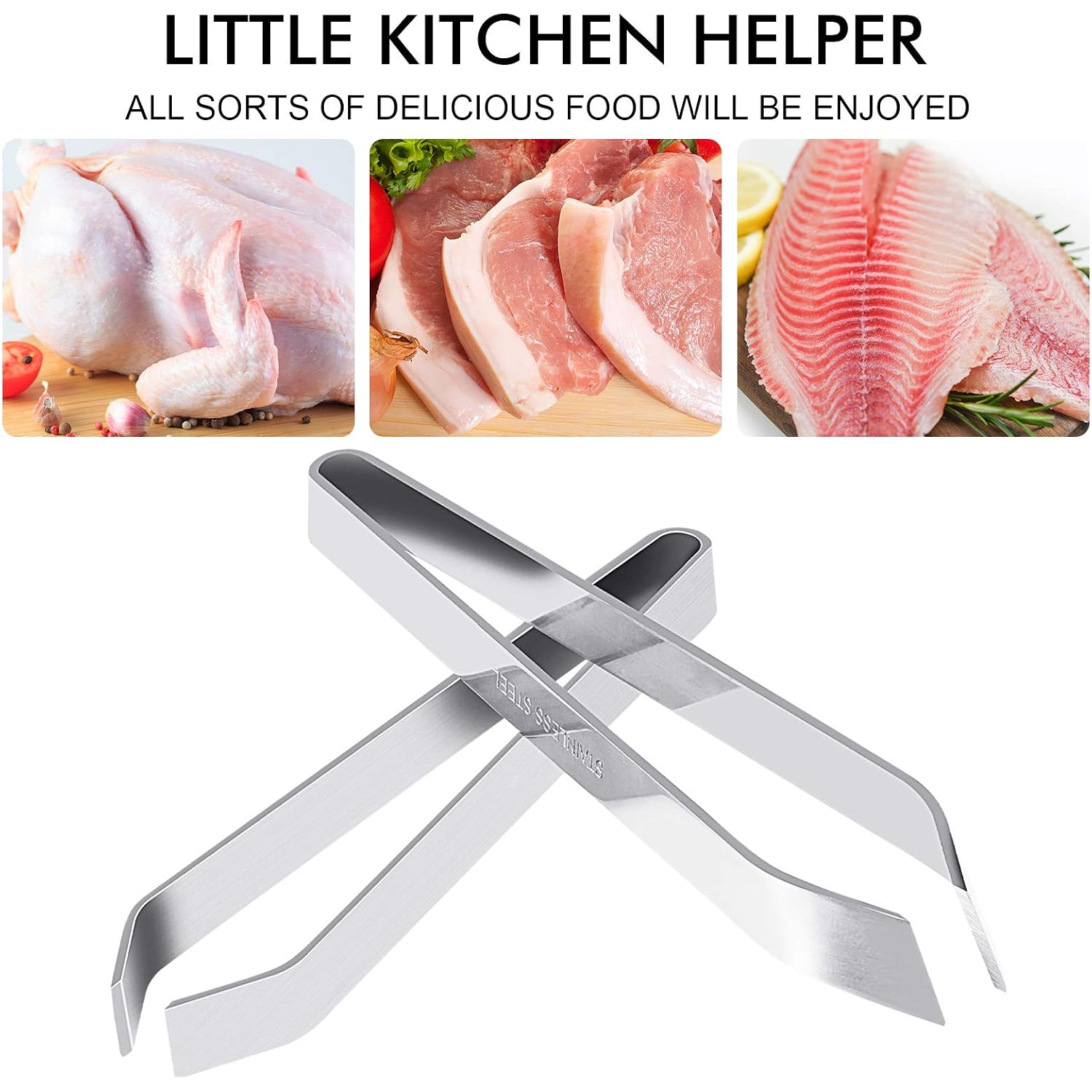Fish Bone Tweezers, Professional Stainless Steel Flat And Slant Pliers Set For Kitchen Salmon Trout, 1 Set | Professional Stainless Steel, Flat And Slant Pliers Set, For Kitchen Salmon Trout