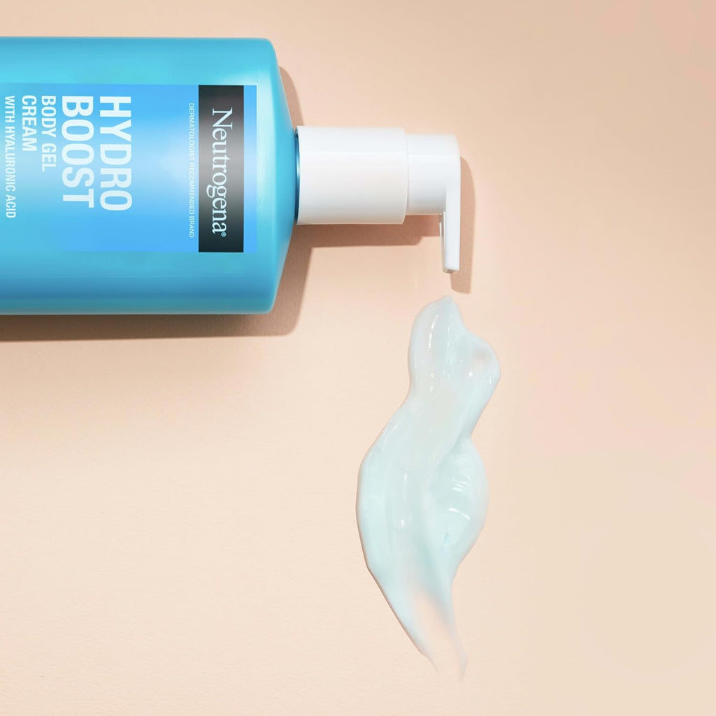 Neutrogena Hydro Boost Body Gel Cream, Hydrating Body Lotion With Hyaluronic Acid For Sensitive Skin, Fragrance-Free Hyaluronic Acid Moisturizer, 16 Oz, 2 Pack