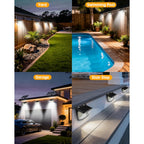 Aootek Solar Motion Sensor Lights Outdoor 120 Leds, Black, 6 Pack | Lights Reflector, 270° Wide Angle, Ip65 Waterproof, Step Lights For Front Door, Yard, Garage, Deck