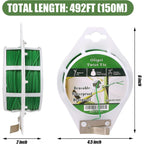 Green Garden Wire, Sturdy Plant Ties For Support With Cutter, 492Ft/150M, Indoor, Outdoor, Home And Office Use