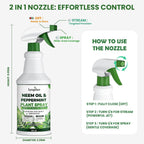 Neem Oil Spray For Plants With Peppermint Oil– Gentle Leaf Maintenance For Indoor And Outdoor Greenery, 16Oz