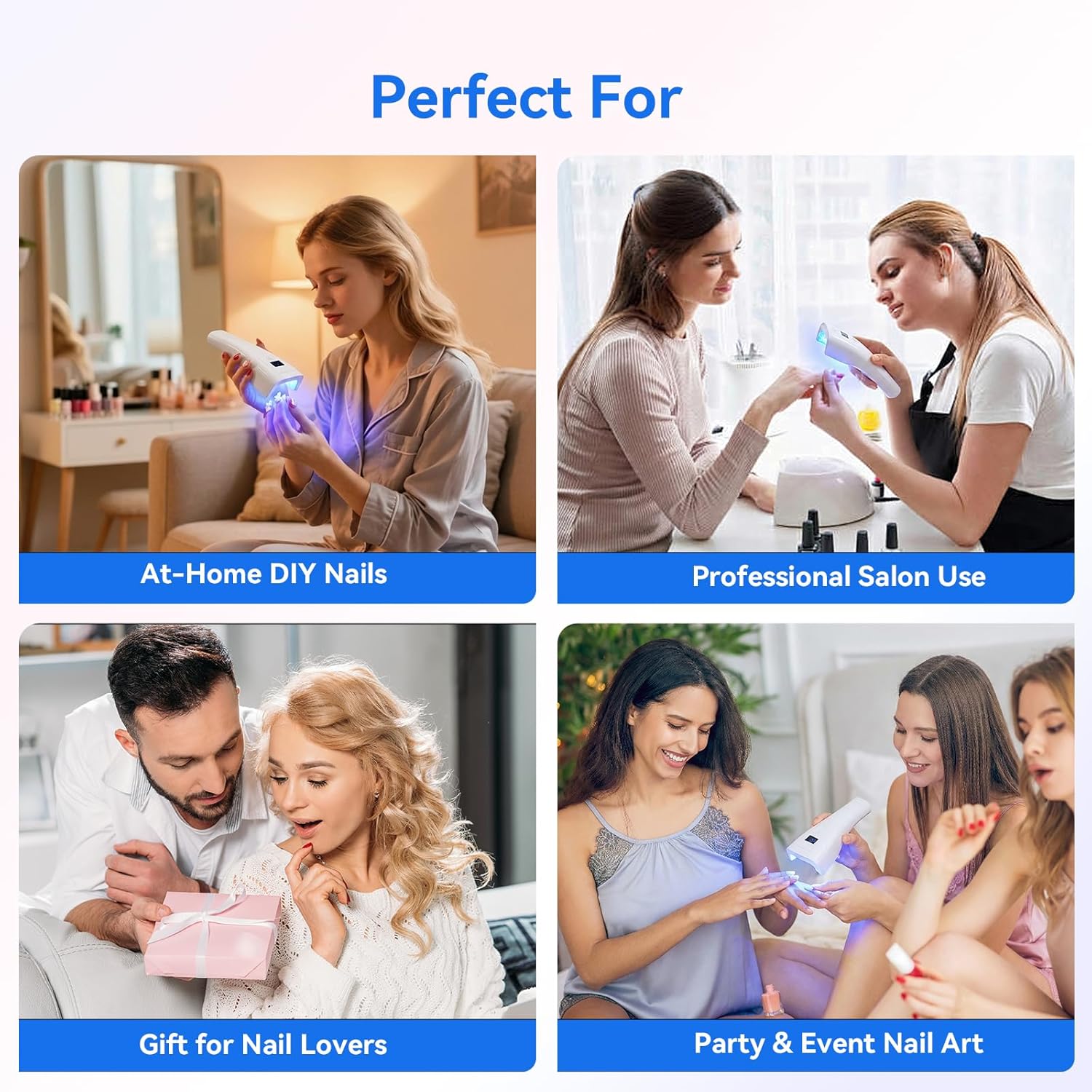 Makartt Flash Cure Nail Lamp, 222 mW/cm² Portable Cordless UV LED Nail Lamp for Rhinestone Glue, Poly Nail Gel & Nail Charms, Rechargeable Mini Nail Dryer with LCD Display, 2 Timers & Smart Sensor