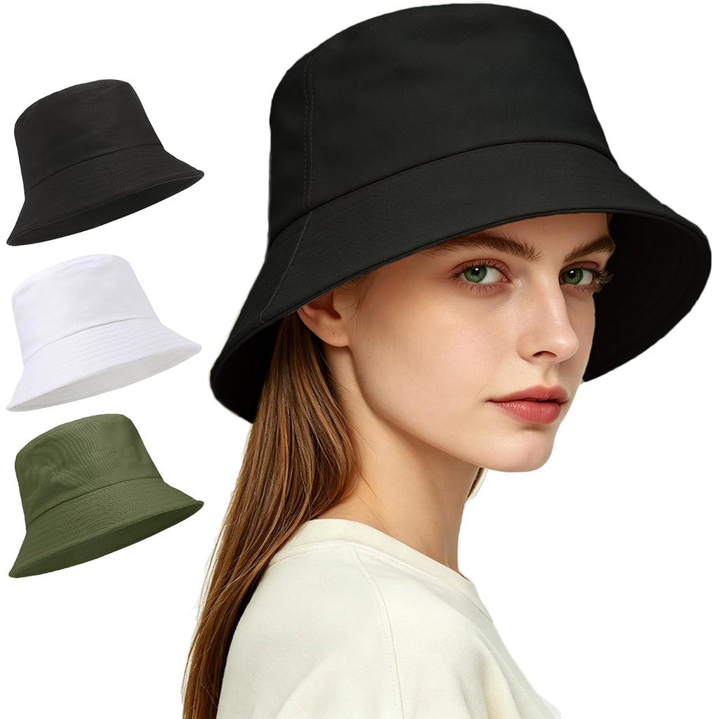 3 Packs Unisex Athletic Bucket Hat Solid Colors Sun Hat With Uv Protection For Outdoor Sports Packable Summer Hats