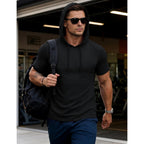 Magcomsen Men'S Short Sleeve Hoodie Upf80+ Workout Lightweight Athletic Gym Hooded T Shirts