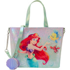 Loungefly The Little Mermaid Ariel, Flounder, & Sebastian Tote Bag With Coin Bag