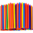 100Pcs Jumbo Smoothie Straws,(0.4" Diameter X8.3"Long) Colorful Disposable Plastic Large Wide-Mouthed Straw