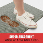 Mudguard Mat® Dog Door Mat For Muddy Paws, Super Absorbent Microfiber, Non-Slip Indoor Mat, Quick-Dry Chenille Rug For Pets & Entryway, Machine Washable, Grey 19" X 30"