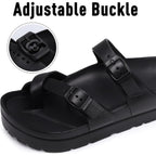 Goosecret Women'S Platform Sandals With Arch Support Comfortable Foam Slides Summer Beach Sandals With Adjustable Buckle