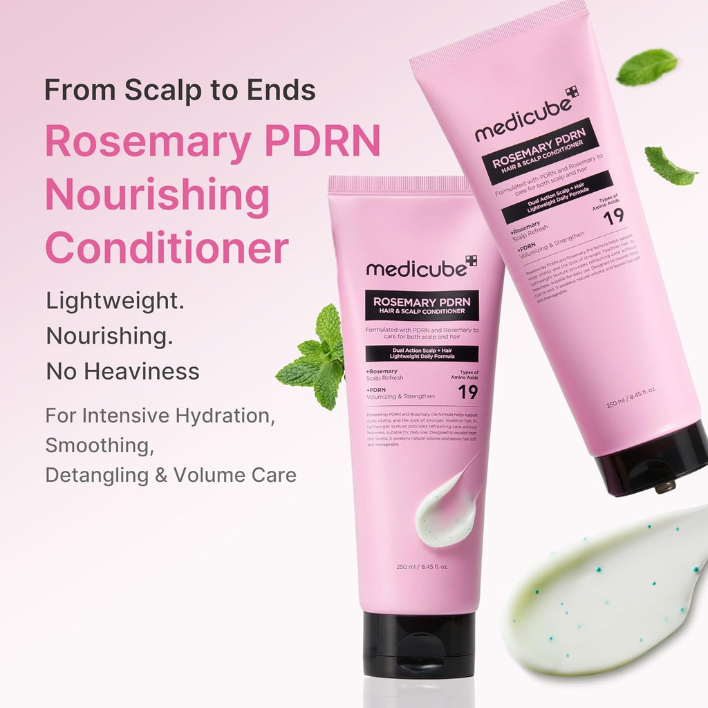 medicube Rosemary PDRN Scalp to Strand Nourishing Conditioner | Lightweight Yet Effective Care for Dry, Fine, Weak-Looking Hair | Amino Acid for Strength & Softness | Korean Hair Care, 8.45 fl.oz