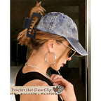 Hat-Friendly Claw Clips For Baseball Caps - 4 Pcs Trucker Hat Hair Clips For Women, Claw Clips For Thick Hair Hat Hairstyles, Gifts Hair Accessories