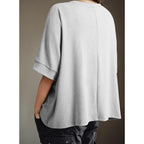 Dokotoo Summer Shirts 2026 Womens Solid T Shirts for Women Loose Oversized Tops Basic Tee A Light Grey