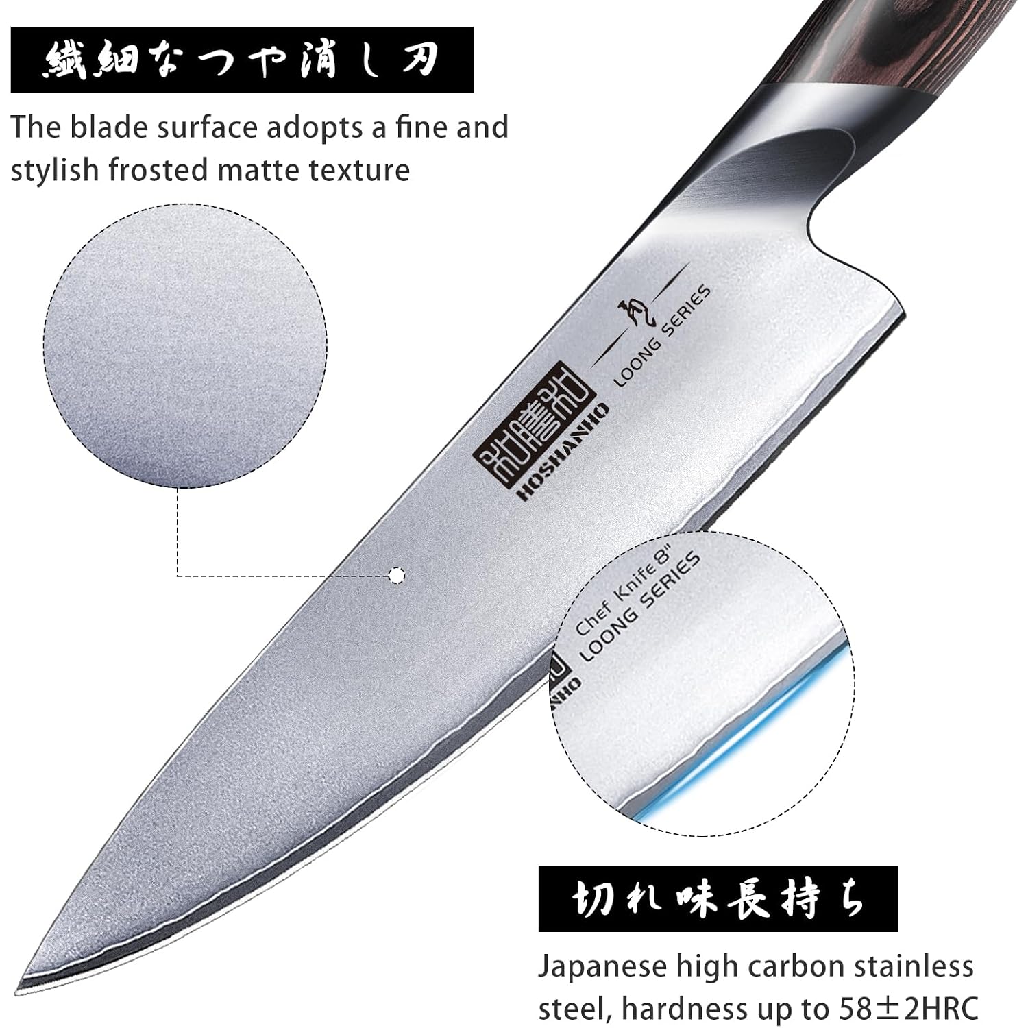 Hoshanho 8-Piece Kitchen Knife Set, Japanese High Carbon Super Steel Knife Sets With Block, Professional Ultra Sharp Chef Knife Set With Scissors