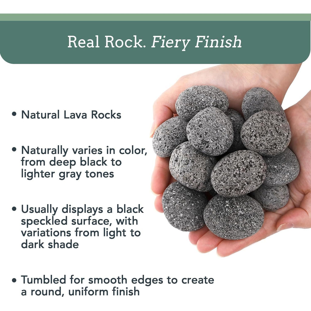 Black Lava Rocks For Fire Pit - 1 To 2 Inch 20 Lbs - Gas Fireplace Rocks - Black Lava Rock For Propane Fire Pit - Decorative Lava Stone Volcanic Rock For Outdoor & Indoor Gas Fireplace