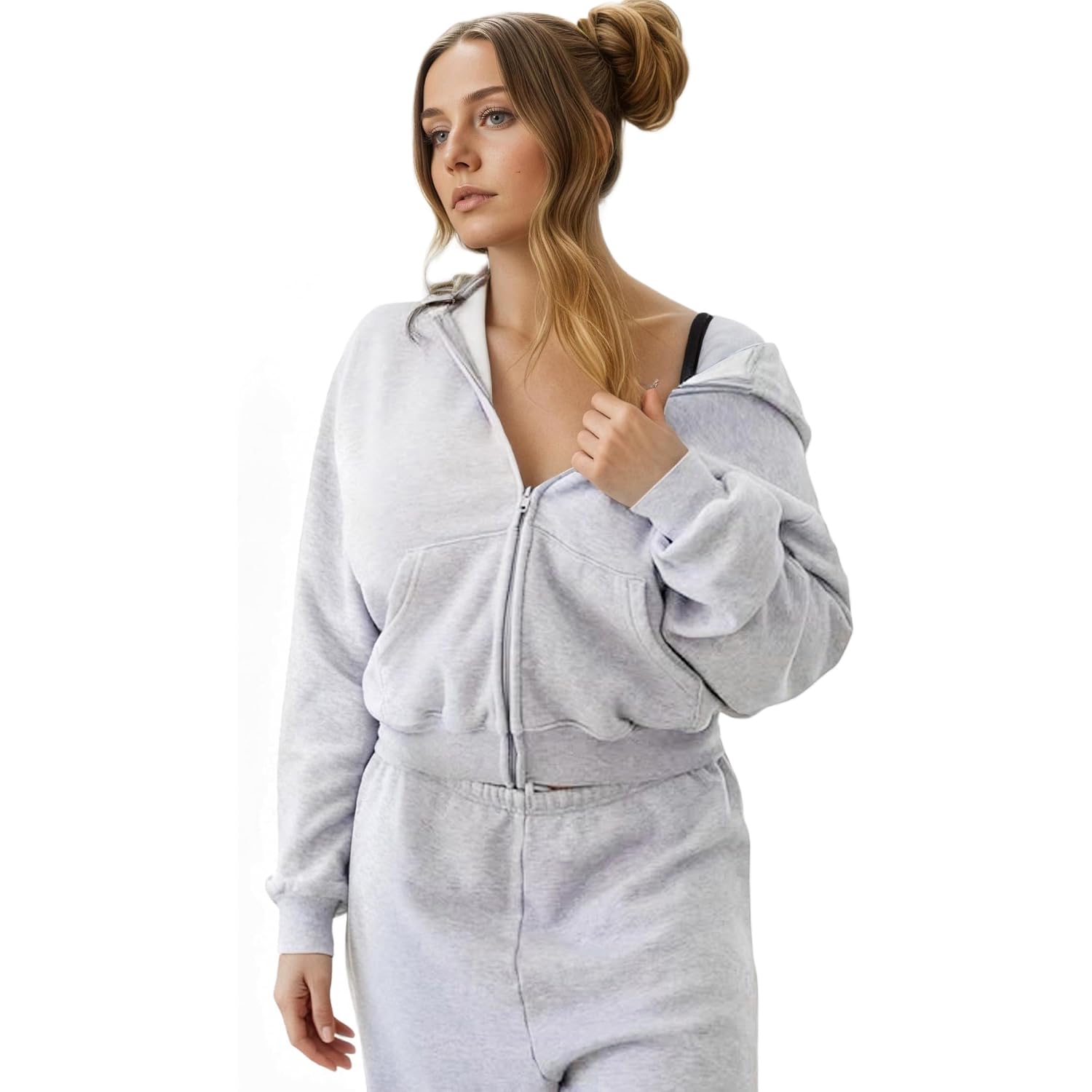 Abonlen Zip Up Hoodies For Women Fleece Jacket With Pockets Casual Sweatshirts Comfy Fall Coats