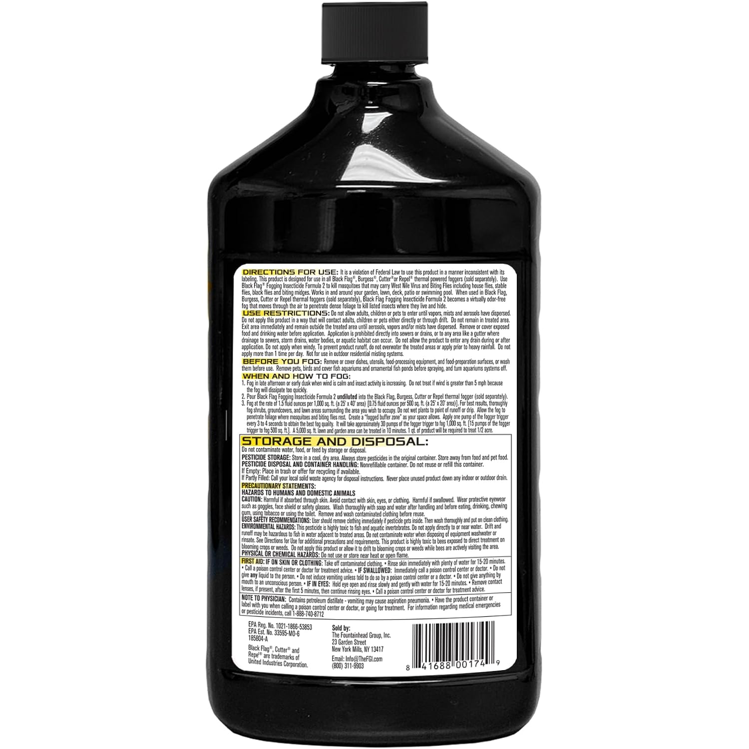 Black Flag 32 Oz. Fogging Insecticide Ready-To-Use Controls Mosquitoes, Biting Flies And Flying Insects In Lawns, Patios And Gardens, 190255, 32 Ounce