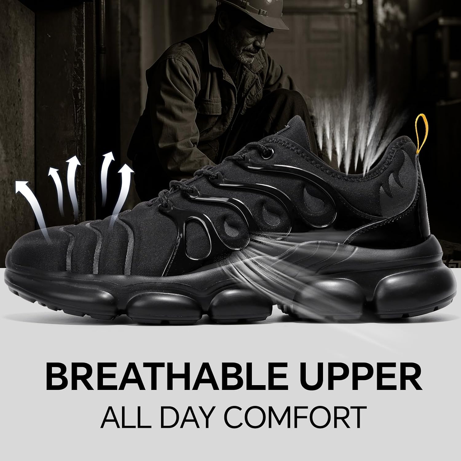 Steel Toe Shoes For Men Women Comfortable Lightweight Safety Work Shoes For Men Women Composite Toe Safety Sneakers Slip Resistant Indestructable Construction