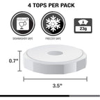 Masontops Tough Tops - Ball Wide Mouth Mason Jar Lids Plastic Leakproof - BPA-Free White Plastic Mason Jar Lids - Reusable Dry Canning Lids fit Ball Jars (Ball Mason Jars not included)