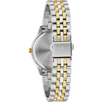 Bulova Ladies Classic 3-Hand Diamond Quartz Two Tone Stainless Steel Watch, Blue Dial Style:98P233