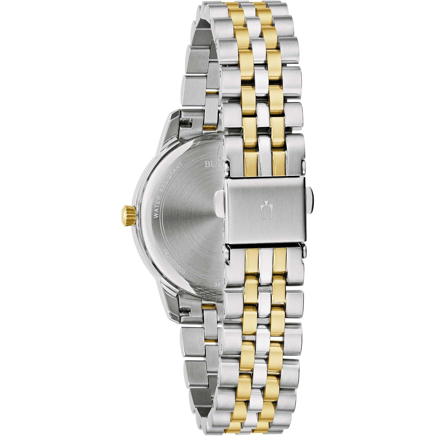 Bulova Ladies Classic 3-Hand Diamond Quartz Two Tone Stainless Steel Watch, Blue Dial Style:98P233